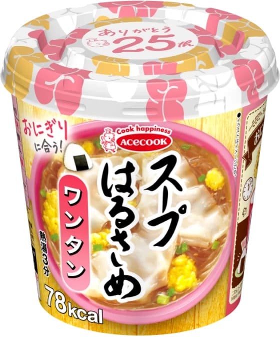 エースコック「スープはるさめ ワンタン」の商品パッケージ